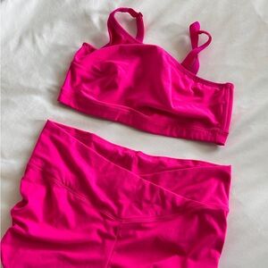 Vibrant Pink Women's workout shorts Set
